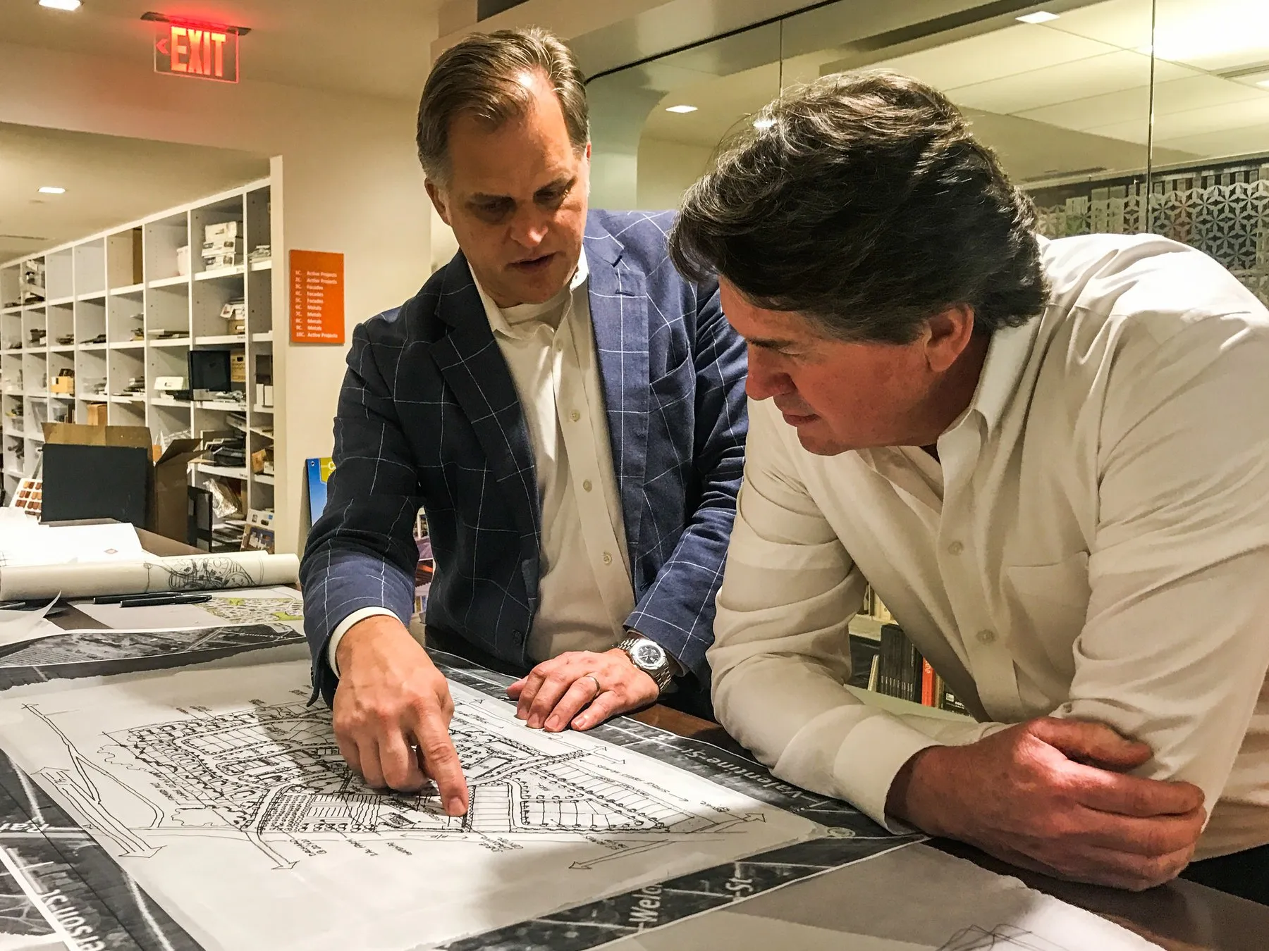 Jeffory D. Blackard reviewing a master plan